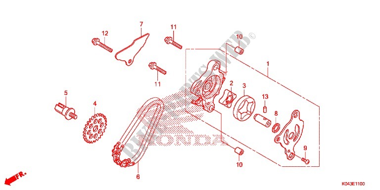 CARTER DE MOTOR/BOMBA DE ACEITE para Honda FORZA 300 ABS 2015