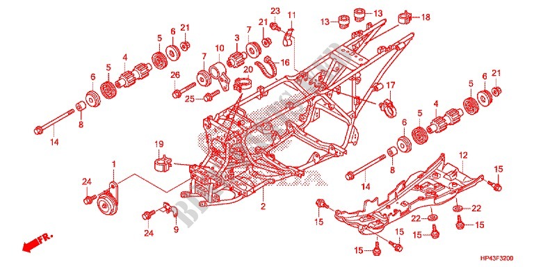 CUERPO DE BASTIDOR para Honda FOURTRAX 420 RANCHER 4X4 Electric Shift 2013