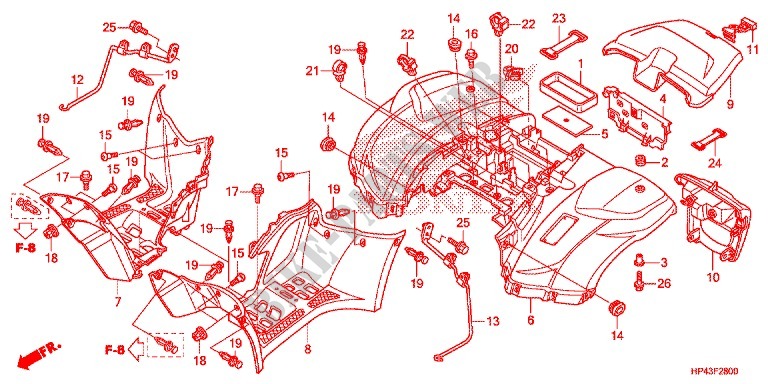 GUARDABARROS TRASERO para Honda FOURTRAX 420 RANCHER 4X4 Electric Shift 2013