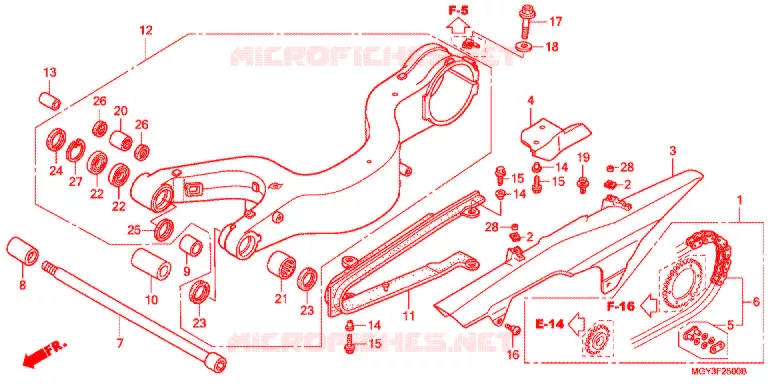 BRAZO DE OSCILACION/CAJA DE CADENA Honda MOTO 800 CROSSRUNNER 2013  VFR800XD
