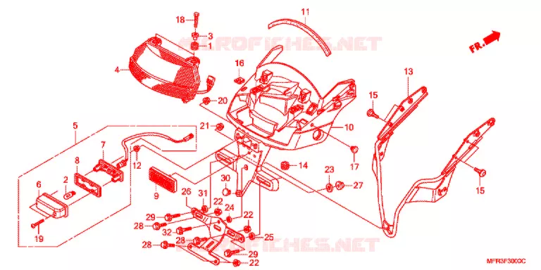 LUZ TRASERA(2) Honda MOTO 1300 VT 2010  VT1300CXA