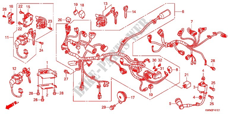 CONJUNTO DE ALAMBRES (WW125EX2C/EX2D/EX2E/D) para Honda PCX 125 2013