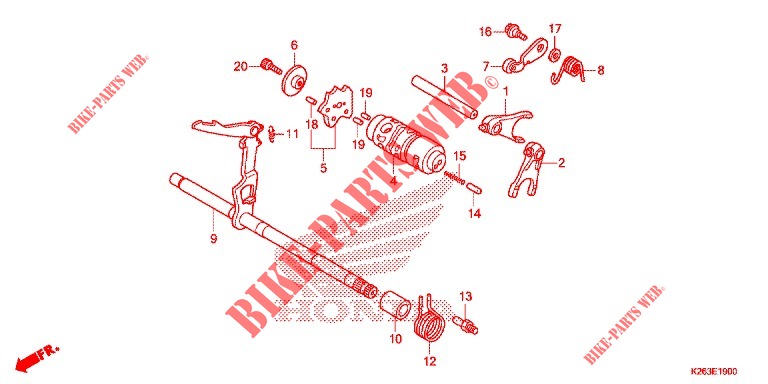 TAMBOR CAMBIO ENGRANAJES para Honda MSX 125 2014