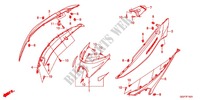 TAPAS TRASERAS (NSC502WH/T2) para Honda VISION 50 R HRC TRICOLOR 2014
