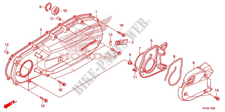 CUBIERTA IZQUIERDO para Honda SH 125 ABS D TOP CASE 2014
