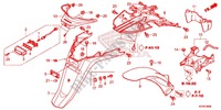 GUARDABARROS TRASERA para Honda SH 125 ABS D SPORTY GRIS FONCE 2014