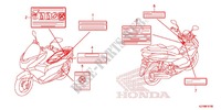 ETIQUETA DE PRECAUCION(1) para Honda PCX 150 WHITE, RED SEAT 2013