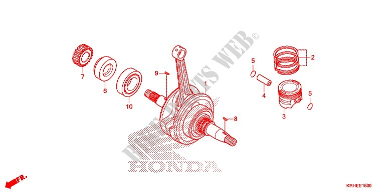 CIGUENAL/PISTON para Honda XR 125 L ARRANQUE ELÉCTRICO 1LA 2012