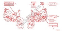 ETIQUETA DE PRECAUCION (XR125LEK/LK) para Honda XR 125 L Electric start + Kick start 2012
