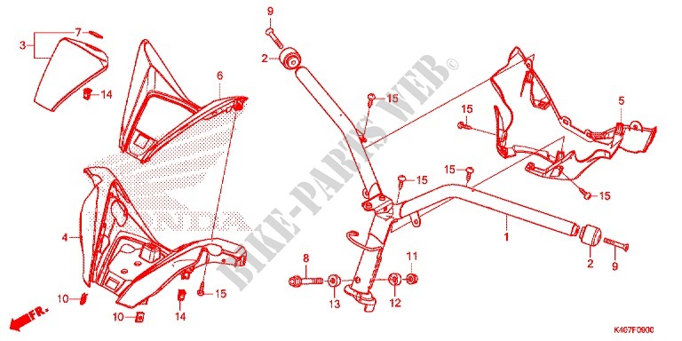 MANIJA DE DIRECCION/CUBIERTA DE MANIJA para Honda FORZA 125 ABS 2015