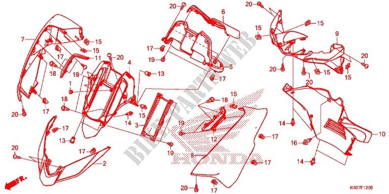 TAPAS DELANTERAS para Honda FORZA 125 ABS 2015