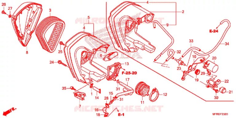 CUBIERTA DELANTERA/LIMPIADOR DE AIRE Honda MOTO 1300 VT 2015  VT1300CXAF