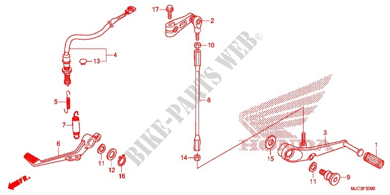 PEDAL DE FRENO/PEDAL DE CAMBIO para Honda CBR 600 RR ABS HRC 2014
