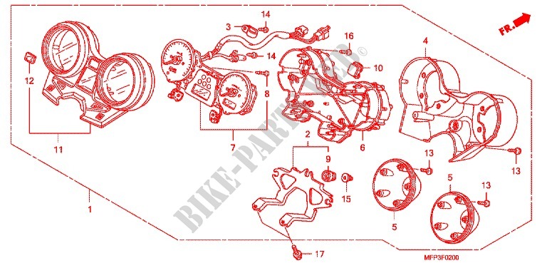 INDICADOR DE COMBINACION (CB1300/CB1300A) para Honda CB 1300 SUPER FOUR 2009