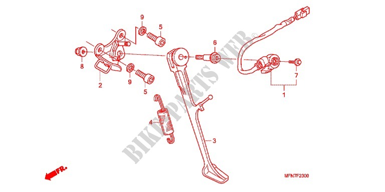 SOPORTE PRINCIPAL/PEDAL DE FRENO para Honda CB 1000 R ABS 2010