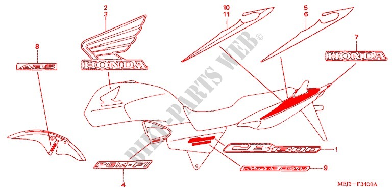 EMBLEMA/FLEJE (CB1300/A/F/F1) para Honda CB 1300 2005