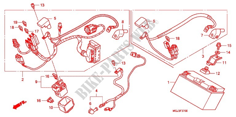 CONJUNTO DE ALAMBRES/BATERIA para Honda CBF 1000 F ABS 98HP 2011