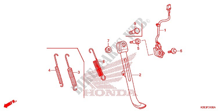 SOPORTE PRINCIPAL/PEDAL DE FRENO para Honda MSX 125 2013