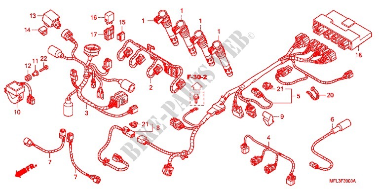 GRUPO DE CABLES SECUND. para Honda CBR 1000 RR FIREBLADE ABS 2009