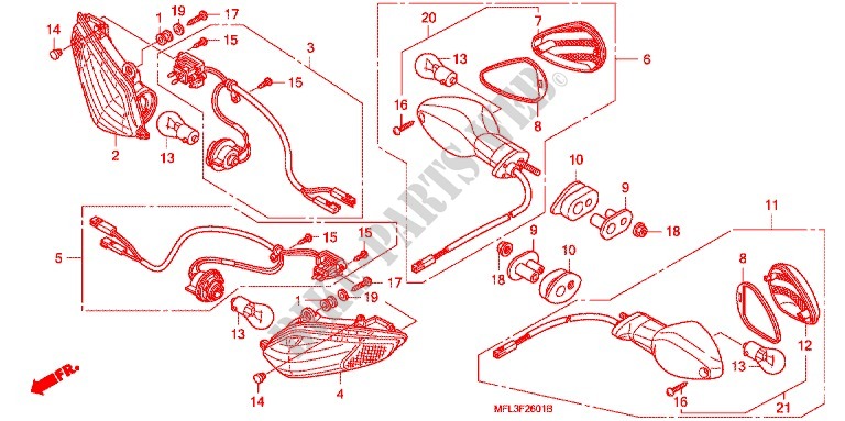 INTERMITENTE (CBR1000RR9,A,B/RA9,A,B) para Honda CBR 1000 RR FIREBLADE ABS 2009