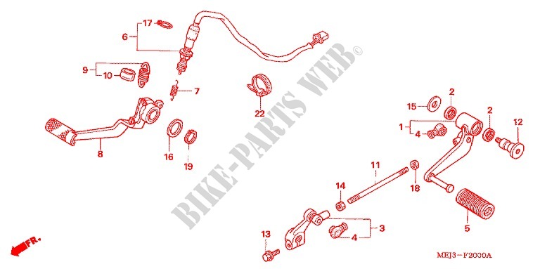SOPORTE PRINCIPAL/PEDAL DE FRENO para Honda CB 1300 ABS FAIRING 2005