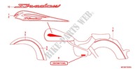EMBLEMA/FLEJE (EXCEPT 2U) para Honda SHADOW VT 750 Hamamatsu factory 2008