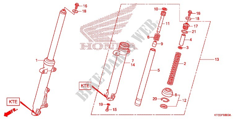 HORQUILLA DELANTERA (SHOWA) para Honda CBF 125 2012