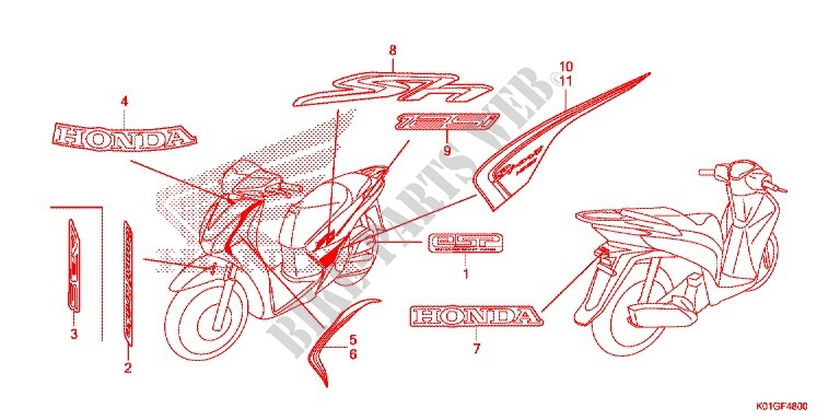 MARCA/FLEJE(1) para Honda SH 125 ABS 2020