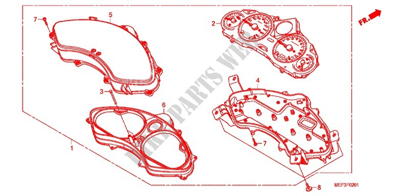 RELOJES COMPLETOS (FJS400D9/FJS400A) para Honda SILVER WING 400 ABS 2009
