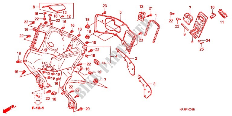 CARENADO PROTECCIÓN PIERNAS (FES1257/A7) (FES1507/A7) para Honda S WING 125 FES ABS 2007