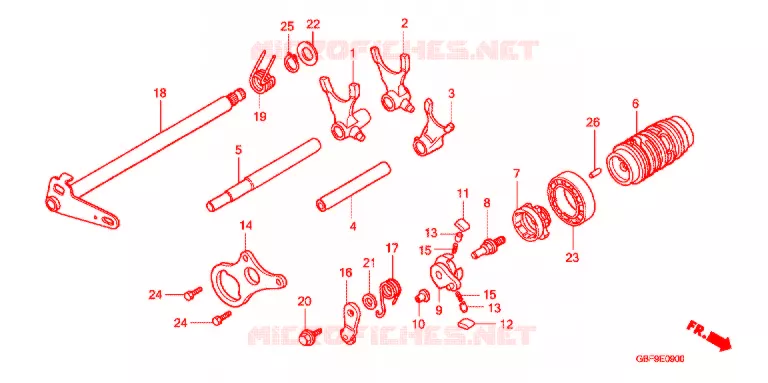 TAMBOR CAMBIO ENGRANAJES/HORQUILLA DE CAMBIO Honda MOTO 85 CR 2007  CR85R7