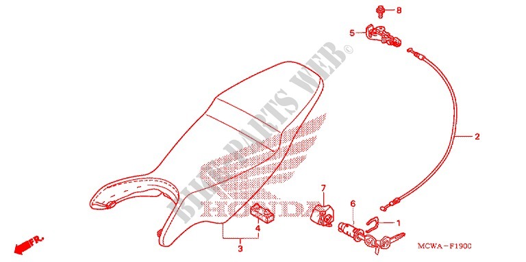 ASIENTO SIMPLE(2) para Honda VFR 800 INTERCEPTOR RED 2007