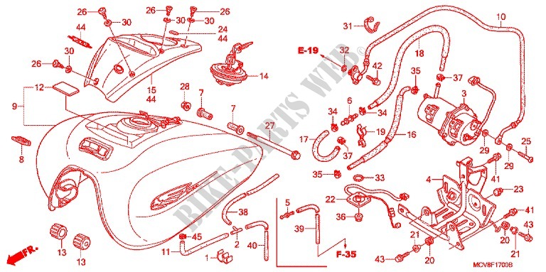 TANQUE DE COMBUSTIBLE para Honda VTX 1800 R Specification 2 2007