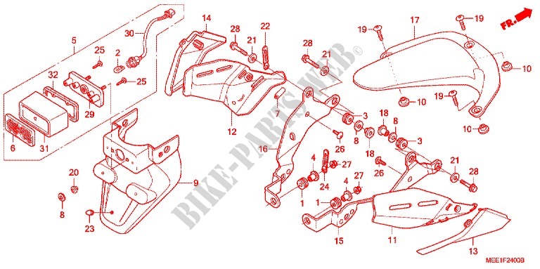 GUARDABARROS TRASERA (CBR600RR3,4) para Honda CBR 600 RR 2004