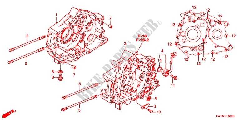 CARTER DE MOTOR/BOMBA DE ACEITE para Honda WAVE DASH 110 R, Electric start, rear brake disk 2014