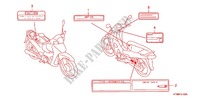 ETIQUETA DE PRECAUCION(1) para Honda WAVE 125 X, Casted wheels, Kick start only 2010
