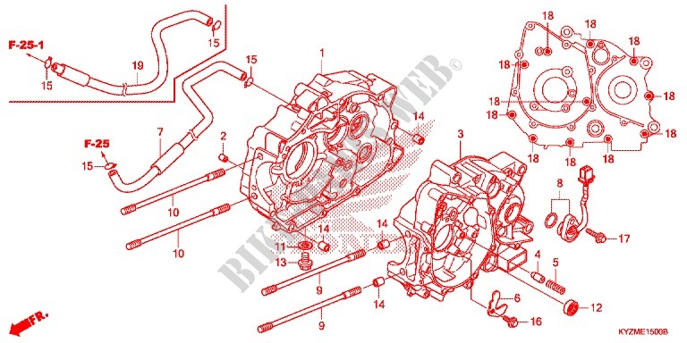 CARTER DE MOTOR/BOMBA DE ACEITE para Honda FUTURE 125 Casted wheels, Rear brake disk 2012