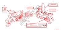 ETIQUETA DE PRECAUCION(1) para Honda FUTURE 125 Casted wheels, Rear brake drum 2012