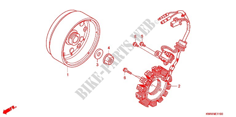 CUBIERTA DE CARTER IZQ./ GENERADOR(2) para Honda WAVE 110 Casted wheels, Kick start 2010