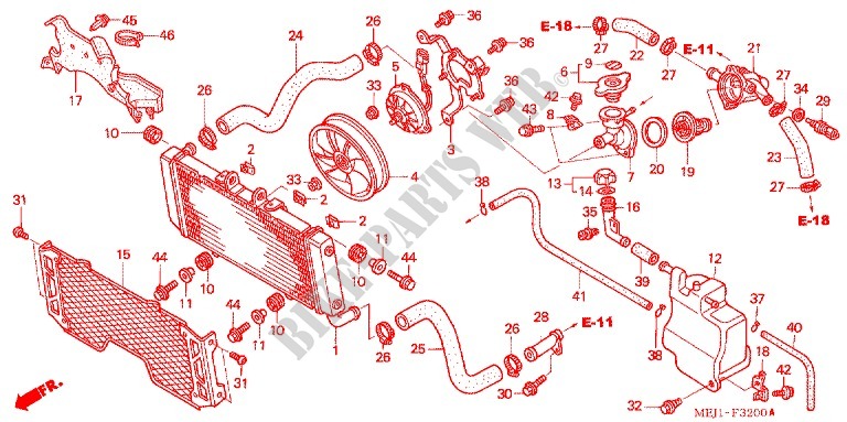 RADIADOR (CB1300/F/F1/S) para Honda CB 1300 SUPER FOUR 2004