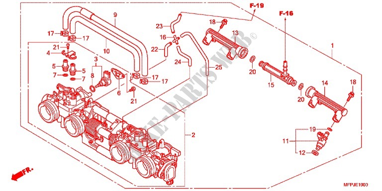CUERPO MARIPOSA GASES para Honda CB 1300 SUPER BOL DOR ABS 2014