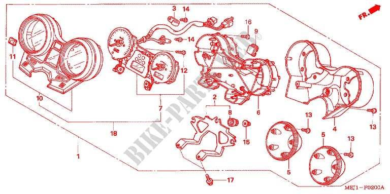 INDICADOR DE COMBINACION (CB1300/A/F/F1) para Honda CB 1300 SUPER FOUR TYPE 3 2005
