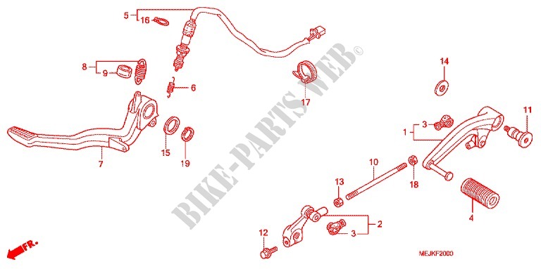 SOPORTE PRINCIPAL/PEDAL DE FRENO para Honda CB 1300 SUPER BOL DOR ABS 2007