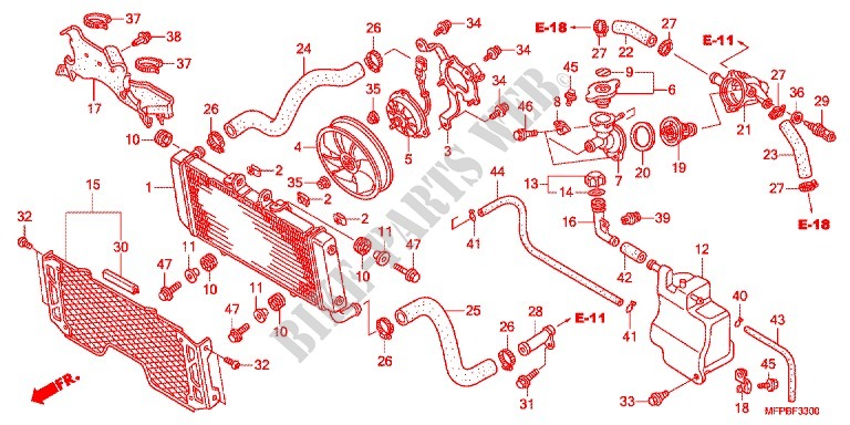RADIADOR  para Honda CB 1300 SUPER FOUR 2007