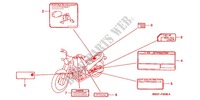 ETIQUETA DE PRECAUCION(1) para Honda CB 250 NIGHTHAWK 2001
