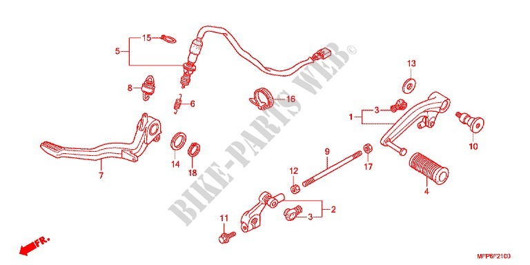 PEDAL para Honda CB 1300 SUPER FOUR ABS EP SE BLACK 2016