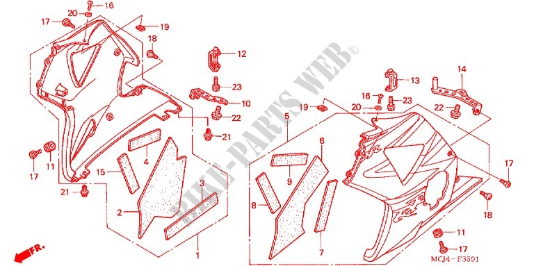 CAPO INFERIOR (CBR900RR'02,'03) para Honda CBR 954 RR 2002