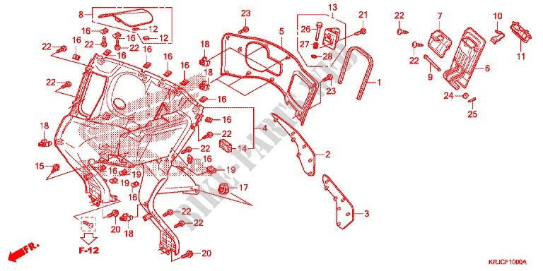 CAJA INTERIOR para Honda S WING 125 ABS 3E 2012