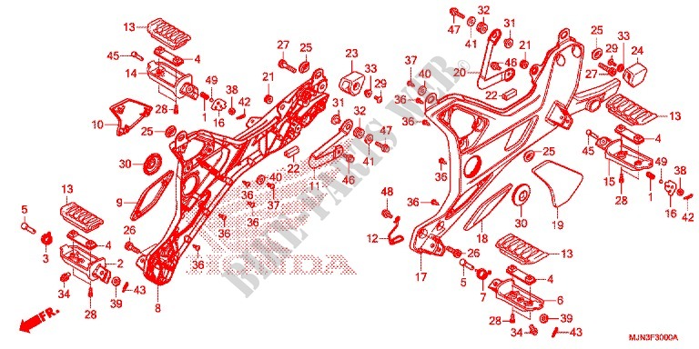 ESTRIBO/BRAZO DE PIE/ PEDAL DE CAMBIO para Honda CTX 1300 ABS 2014