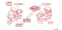 ETIQUETA DE PRECAUCION(1) para Honda SILVER WING 400 GT 2012